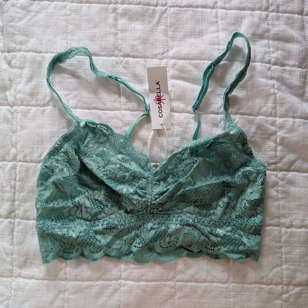 Cosabella Never Say Never sweetie bralette, small, blue capri